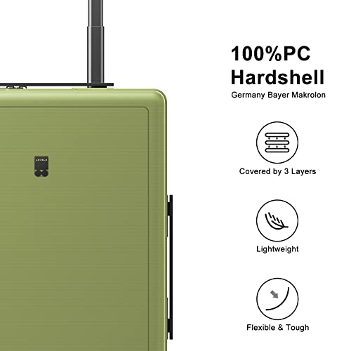 LEVEL8 Hard Shell Carry-On Luggage with TSA Lock, 20 Inch, Black V41961