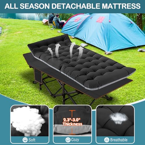 NAIZEA Folding Camping Cot for Adults, Adjustable Reclining Chair N72576