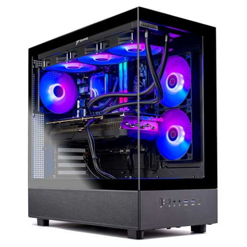 Skytech Gaming Azure 3 Desktop PC, Intel i7 14700F 2.1 GHz (5.3GHz), NVIDIA RTX 5070 12GB, 1TB Gen4 NVMe SSD, 32GB DDR5 RAM 6000 RGB, 850W Gold PSU, 360mm ARGB AIO, Wi-Fi, Win 11