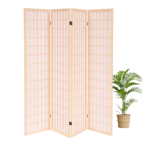 Japanese Shoji Room Divider 6 Panel Folding Wooden Screen 5.6FT I82869
