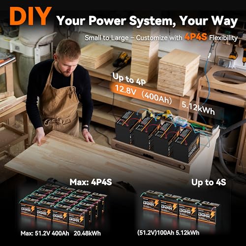 2-Pack 12V 100Ah LiFePO4 Automotive Batteries with 100A BMS, Group 24 S3875