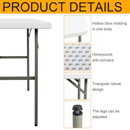 3ft Rectangular Plastic Folding Table for Indoor Outdoor Use A448