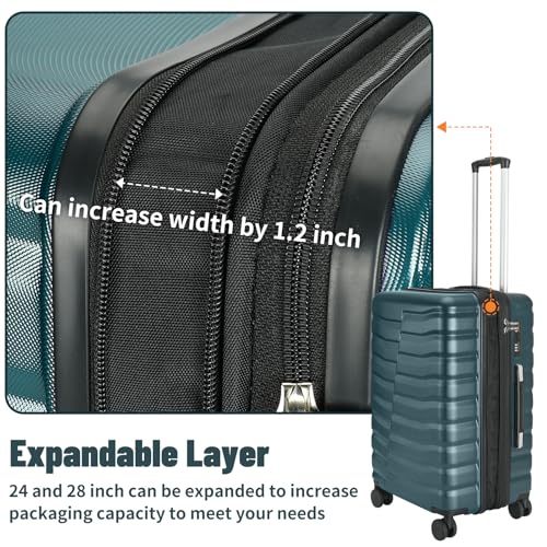 Lightweight 3-Piece Hardshell Luggage Set with Spinner Wheels & TSA Lock, Light Avocado Green B502471