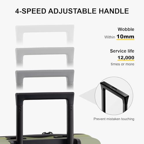 LEVEL8 Hard Shell Carry-On Luggage with TSA Lock, 20 Inch, Black V41961