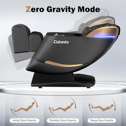 Culanta Massage Chair Full Body Zero Gravity SL-Track Shiatsu Recliner with Airbags and Heating (U1-Black) B954830