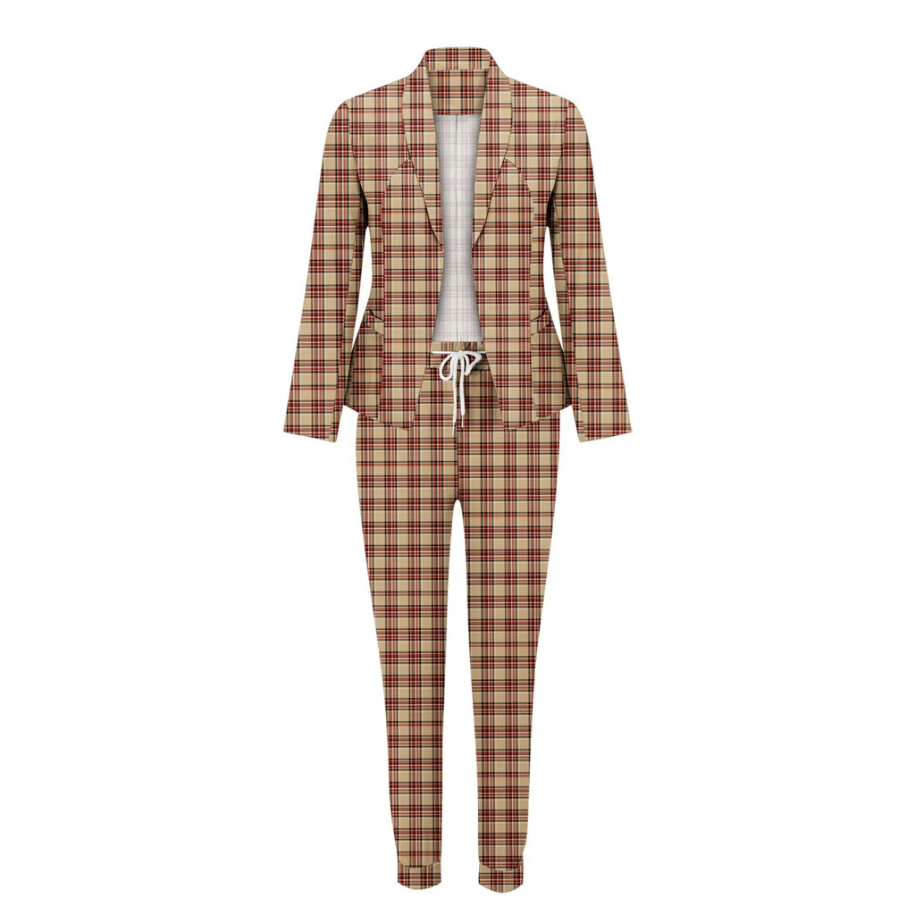 90s Women's Casual Long Sleeve Drawstring Suit Pants Set B465920