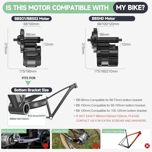 BAFANG BBS02B Mid Drive Kit 750W Electric Bike Conversion Motor R494872