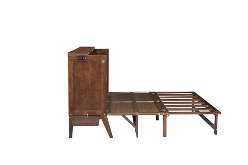 Queen Murphy Bed with Desk and Removable Shelves, USB Port, White H566492