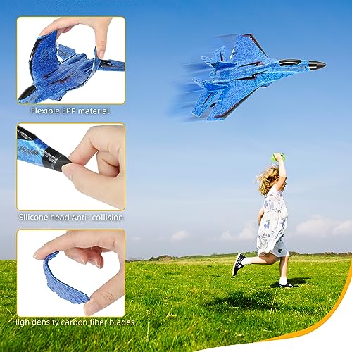 RC Plane Remote Control Airplane Toy 2.4GHz with Lights for Adults Kids I576