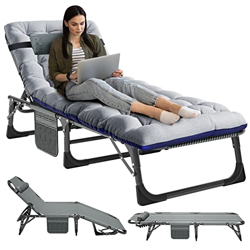 NAIZEA Folding Camping Cot for Adults, Adjustable Reclining Chair N72576