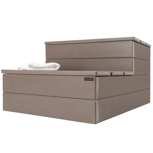 Hot Tub Steps - Wood-Looking Plastic, Waterproof, Gray Non-Slip P3707
