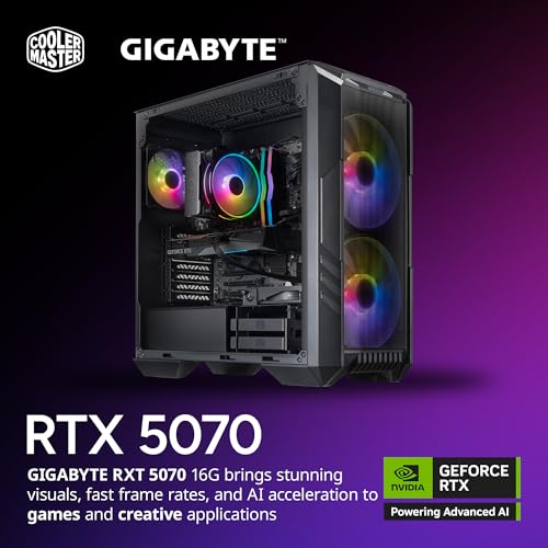Cooler Master HAF 5 Pro Gaming PC with AMD Ryzen 7 7800X3D, RTX 5070, 32GB DDR5, 2TB SSD K5871