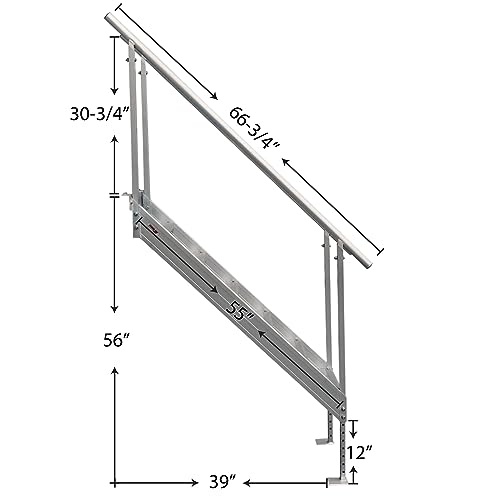 Extreme Max 3005.3843 Universal Mount Aluminum Dock Stair 4-Step X6977