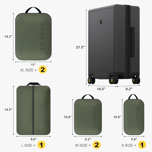 LEVEL8 Hard Shell Carry-On Luggage with TSA Lock, 20 Inch, Black V41961