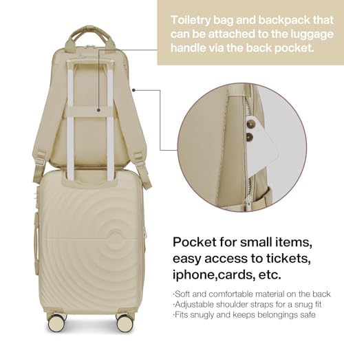 LARVENDER Luggage Sets 3 Piece, 20in Carry On PP Hardshell Suitcase with Spinner Wheels Q3160
