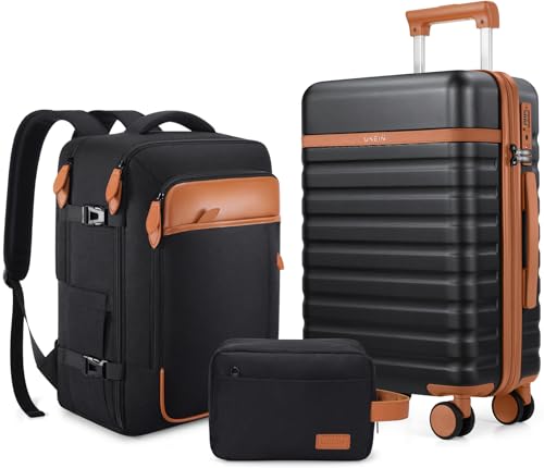Luggage Sets 3 Piece, Carry On 20 Inch Hardside Suitcase with Spinner Wheels and TSA Lock J67858