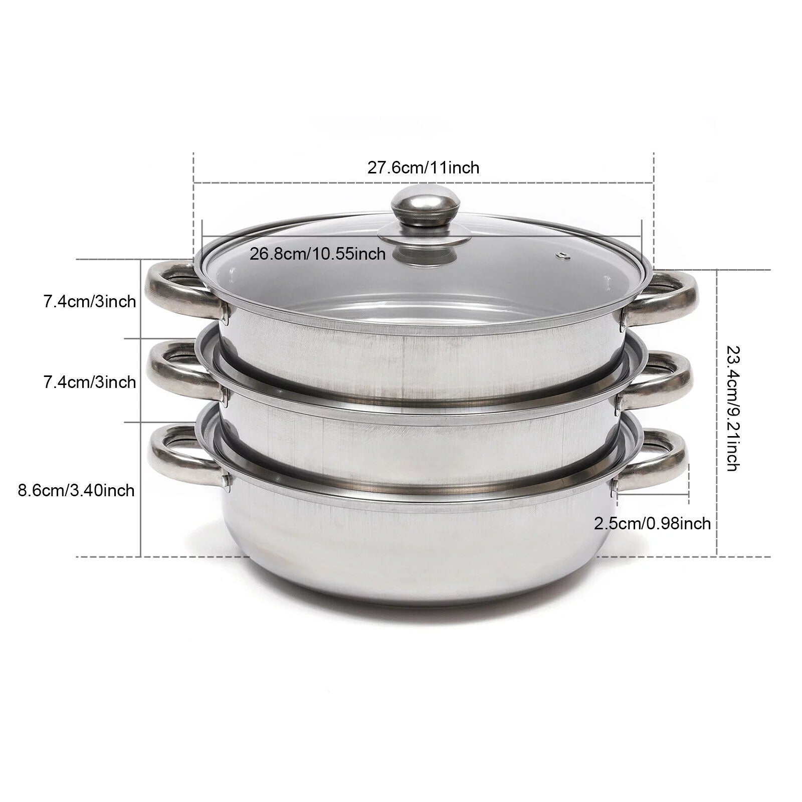 Fichiouy Chinese Steamer 3 Tier with Lid X83558