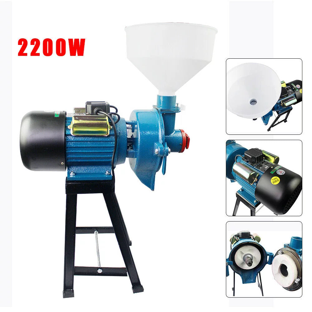 Commercial Electric Wet Grain Flour Grinder Rice Corn Wheat 2200W 110V E5528