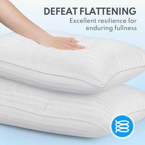 King Size Bed Pillows Set of 2 - Cooling Down Alternative Microfiber Fill F1530