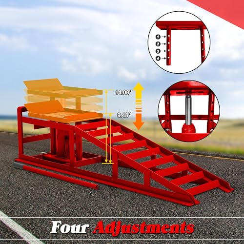 2 Pack Hydraulic Car Ramps 5T Low Profile Vehicle Lift Service Ramps U573399