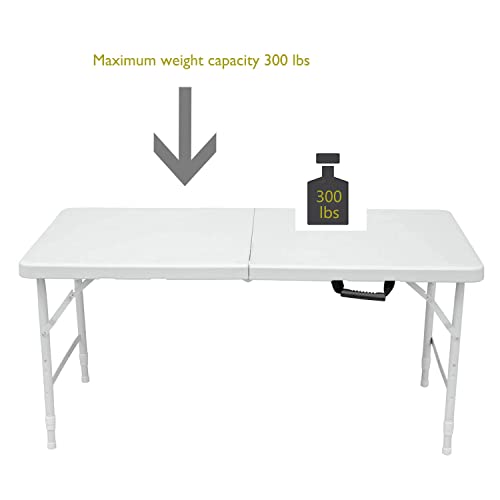 Portable Plastic Folding Table 4ft Heavy Duty Indoor Outdoor Y145657