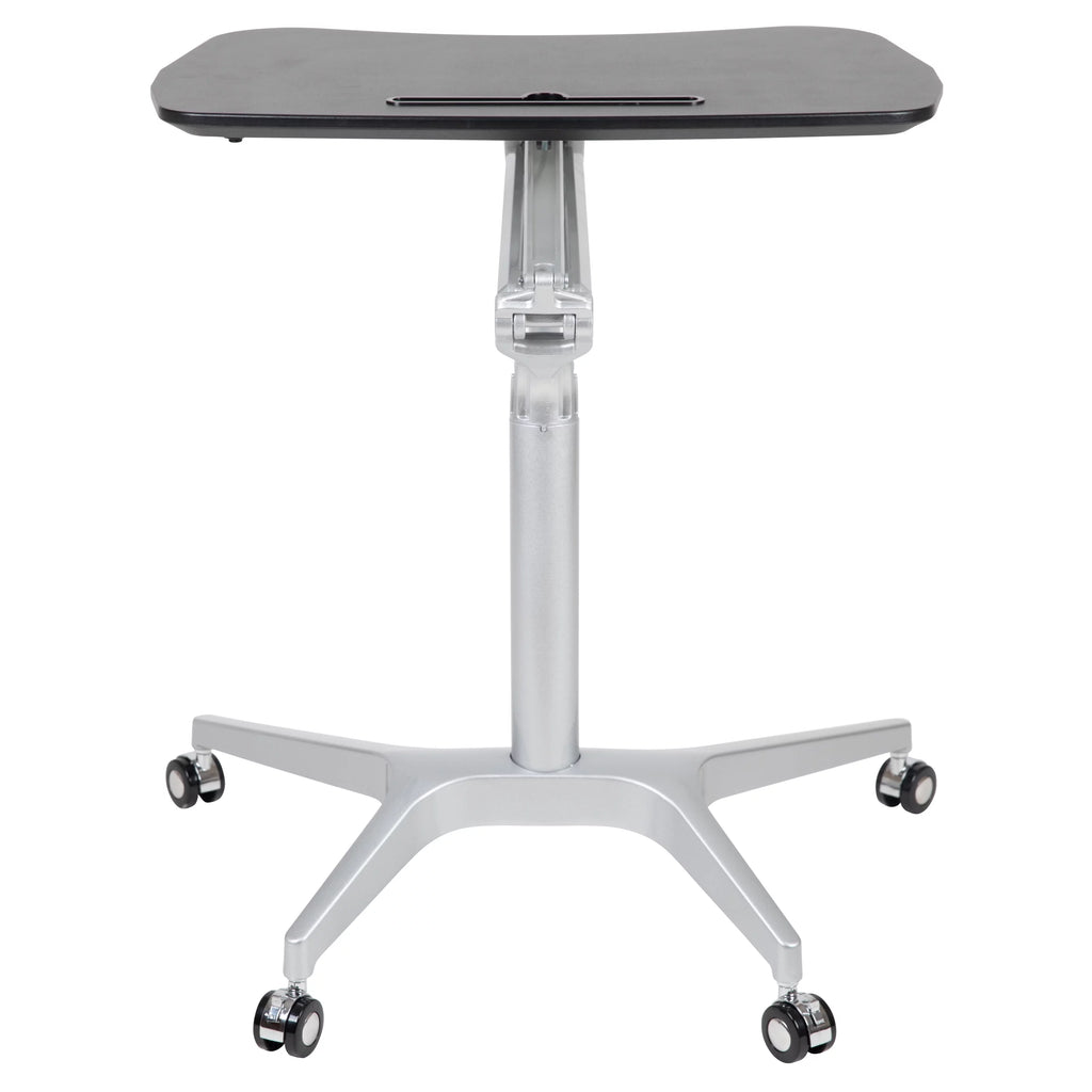 Emma + Oliver Mobile Sit-Stand Black Ergonomic Computer Desk H919