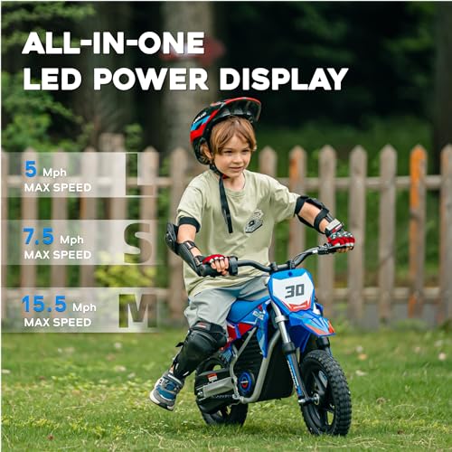 AIII Electric Dirt Bike for Kids 3-7, 12-Inch Off-Road Tires, Red X89100