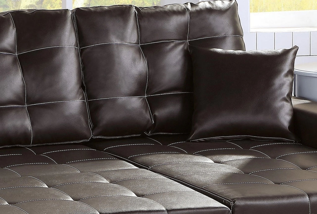 Amir Convertible Sectional Sofa Bed with Storage - Espresso L179
