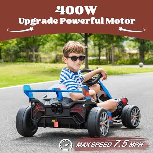 BMW Licensed 36V Electric Drift Go Kart for Kids, 7.5 MPH, Black W284
