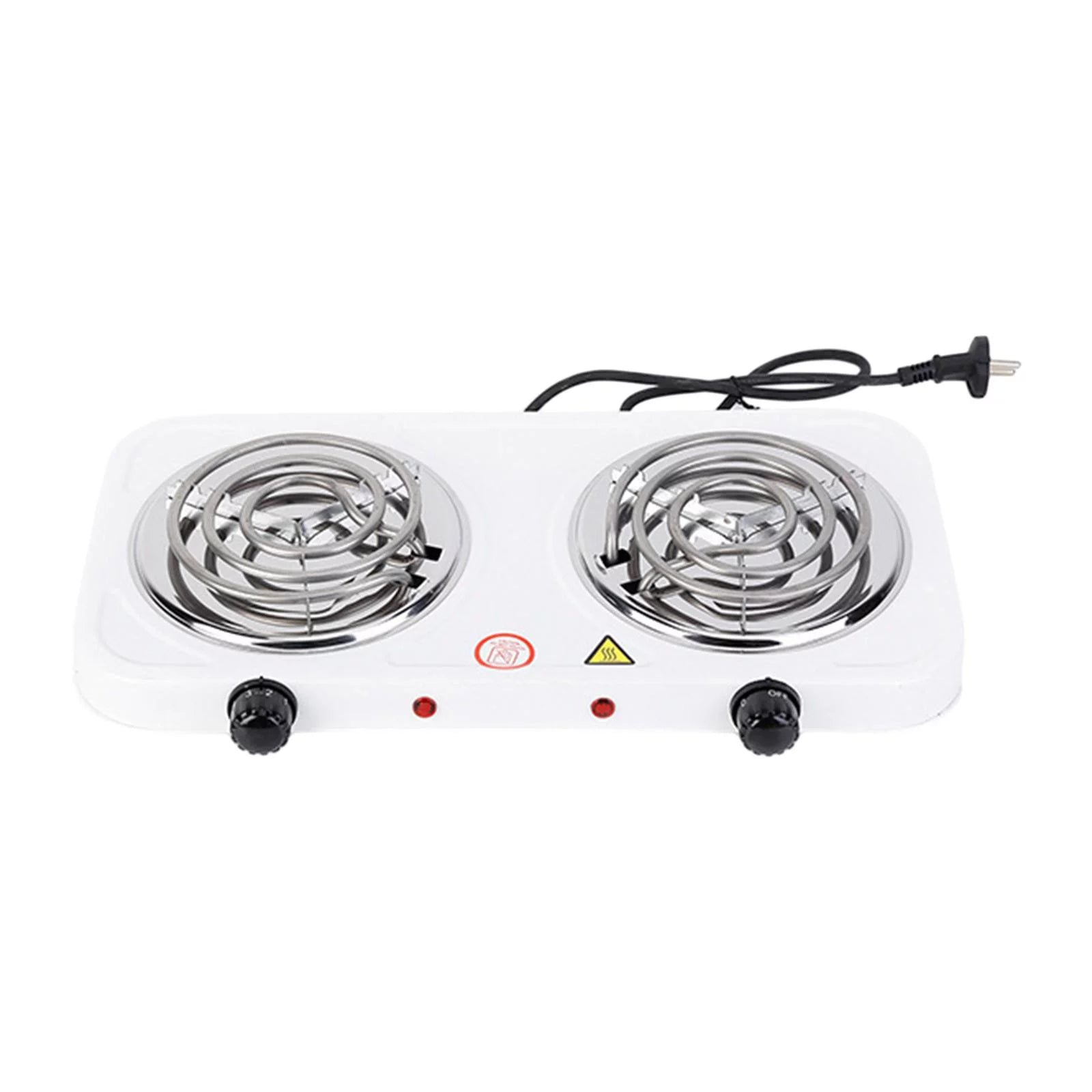 Double Burner Cooktop Compact Electric with Power Indicator Lights P551