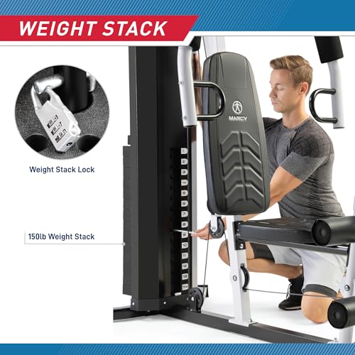 Marcy 150lb Stack Home Gym with Pulley and Leg Developer C369