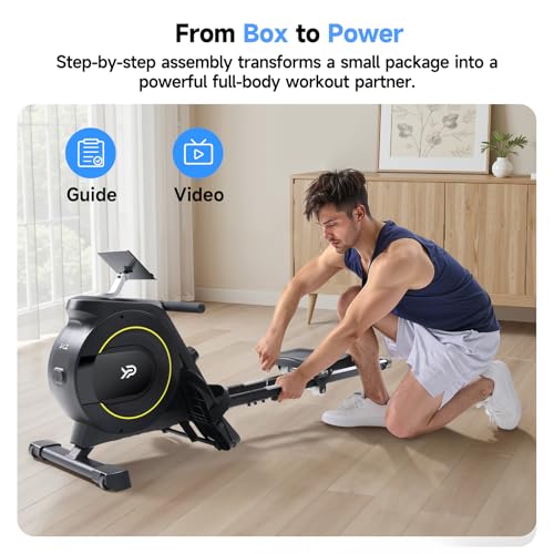Magnetic Rowing Machine for Home, 350 LB Capacity, Foldable A3830