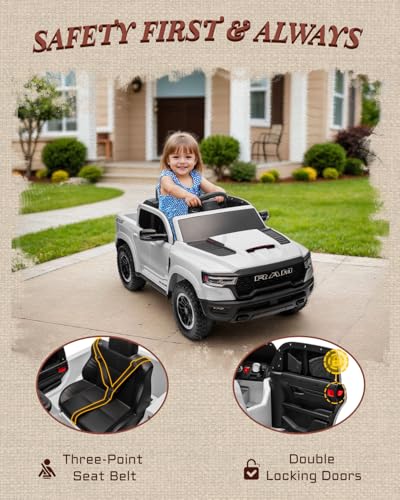 12V Licensed Ram 1500 Ride on Truck for Kids with Parent Remote Control, Black I703183