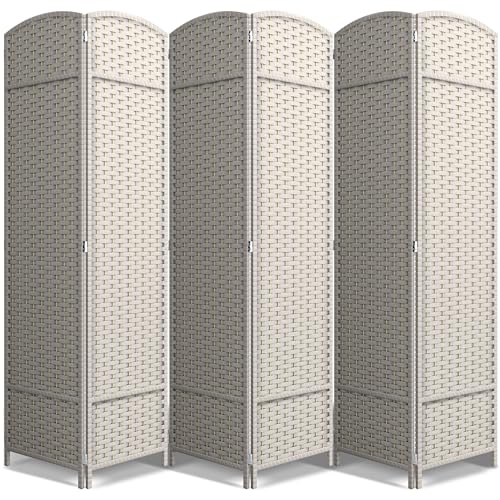 Sorbus 8-Panel Black Room Divider, 6 ft Tall Folding Privacy Screen T242