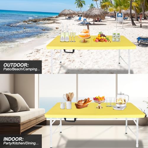 Portable Plastic Folding Table 4ft Heavy Duty Indoor Outdoor Y145657