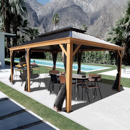 Kozyard Apollo 10'x12' Hardtop Gazebo with Galvanized Steel Double Roof Z2956