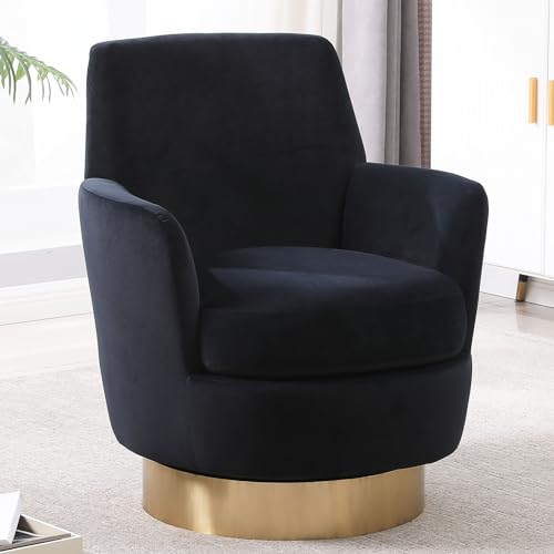 Swivel Barrel Chair Set of 2, Modern Velvet Accent Chairs, Orange P5409