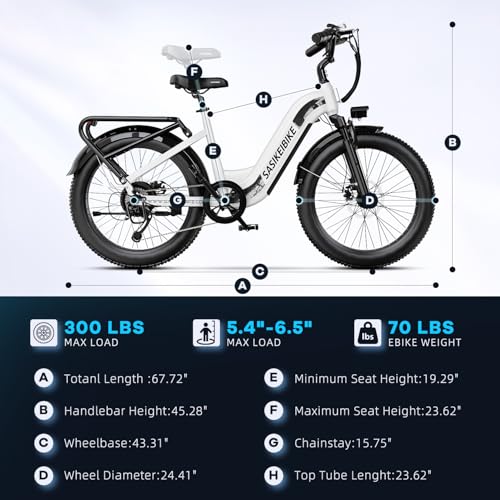 1500W Electric Bike for Adults, 48V 20AH Removable Battery Step-Thru, 24" Fat Tire Y988340