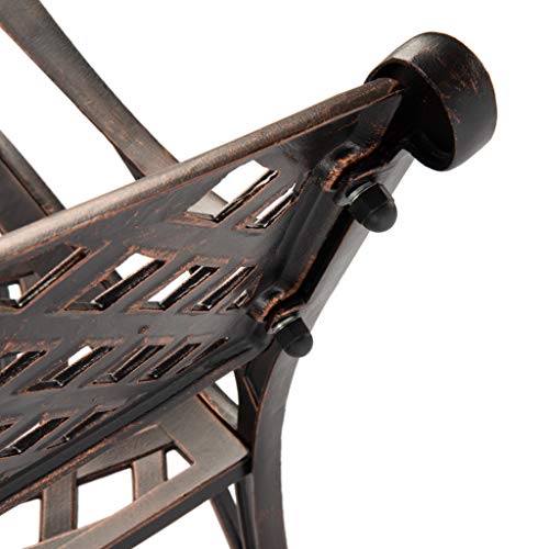 Balkene Home 61491 Patio Bench Cast Aluminum Antique Bronze I13213