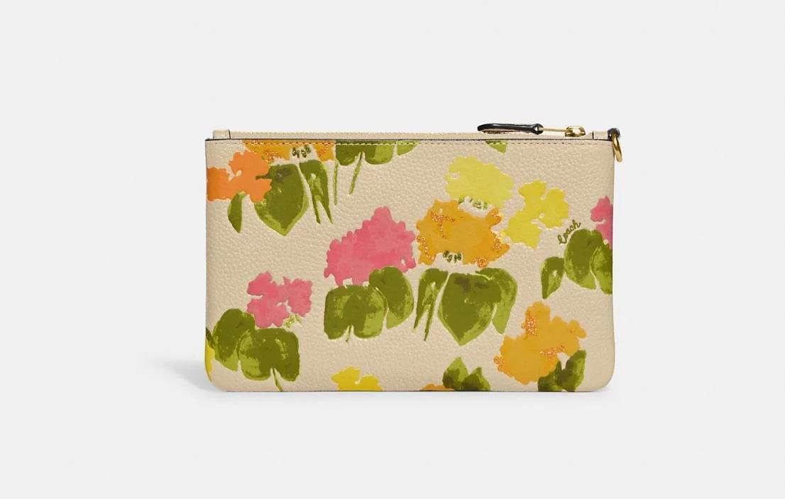 COACH Womens Floral Leather Small Wristlet X68902