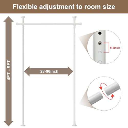 Tension Room Divider Curtain Rod, No Drilling, Heavy Duty Metal, Black L878936