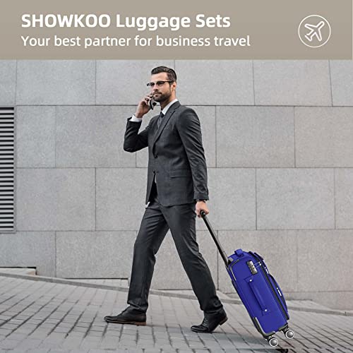 SHOWKOO Luggage Sets 3 Piece Softside Expandable Suitcase with Spinner Wheels TSA Lock K987