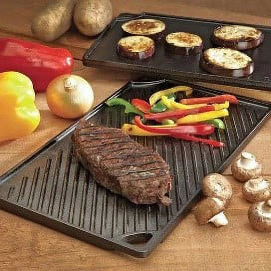 Lodge Cast Iron Reversible Grill/Griddle, Black F88227