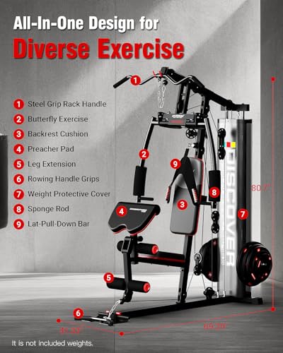 HARISON Home Gym Full Body Workout Equipment with Pulley System V8593