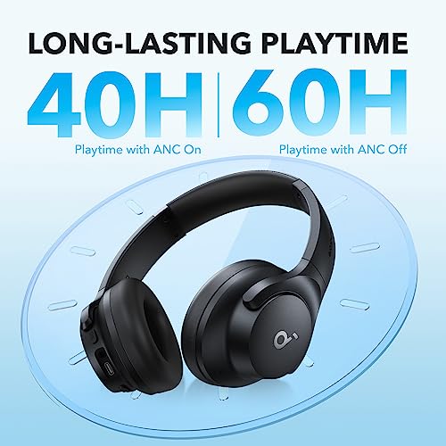 Soundcore by Anker Q20i Hybrid Active Noise Cancelling Headphones, Wireless Over-Ear Bluetooth, White S574