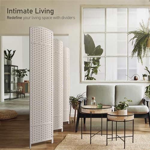 Sorbus 8-Panel Black Room Divider, 6 ft Tall Folding Privacy Screen T242