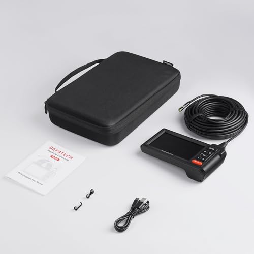 DEPSTECH 50ft Sewer Camera, 1080P HD Triple Lens Borescope with 5" IPS Screen F937