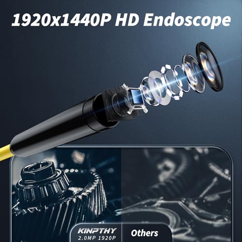 Endoscope Camera with Light, 1920P HD Borescope for iOS and Android, 16.4ft I603270