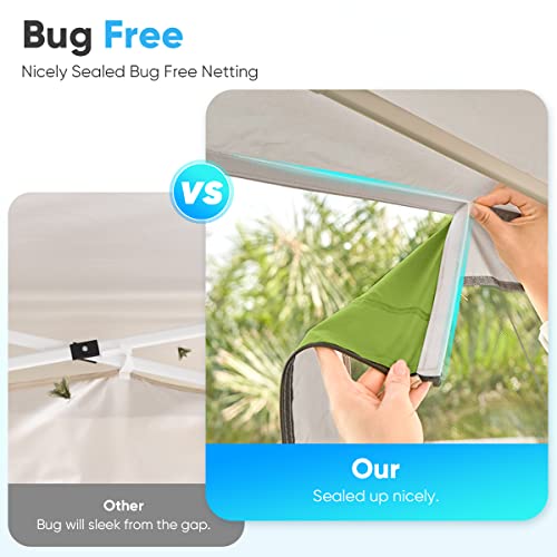Quictent 6.6'x6.6' Pop up Screened Canopy Tent with Mosquito Netting, Wheeled Carry Bag H89372