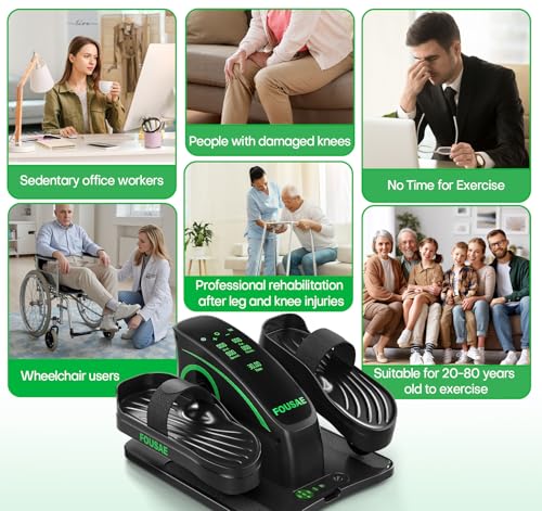 Under Desk Elliptical, 6 Adjustable Resistance & 15 Speeds Leg Exerciser for Seniors L867